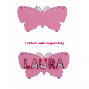 LANKA KADE PINK BUTTERFLY PLAQUE (MAX 5 LETTERS)