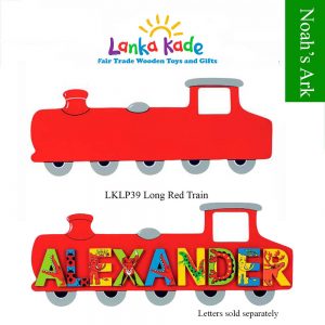 LANKA KADE LONG RED TRAIN PLAQUE (MAX 9 LETTERS)