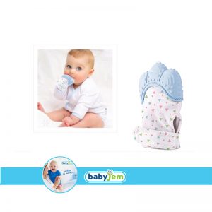 BABYJEM 526  TEETHER GLOVE BLUE