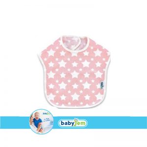 BABYJEM 491 WATERPROOF PRINTED BIB PINK