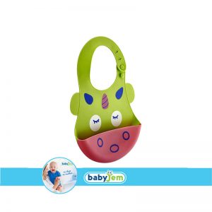 BABYJEM 626 SILICONE  BIB GREEN