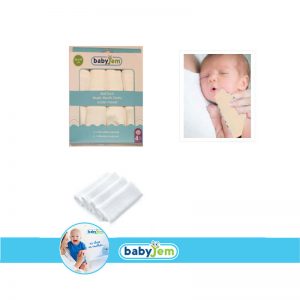 BABYJEM 377 MUSLIN  WIPES 4 PCS WHITE