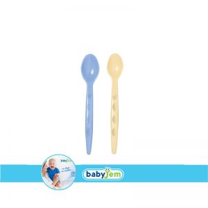 BABYJEM 494  2 PIECE SPOON SET BLUE YELLOW