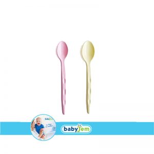 BABYJEM 494  SPOON 2 PCS PINK YELLOW