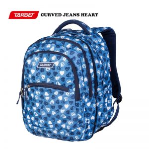 TARGET BACKPACK 2IN1 CURVED JEANS HEARTS