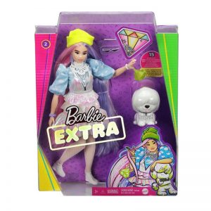BARBIE EXTRA PURPLE HAIR WITH PUPPY