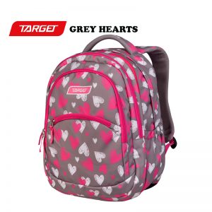 TARGET - BACKPACK 2IN1 CURVED GREY HEARTS 26959