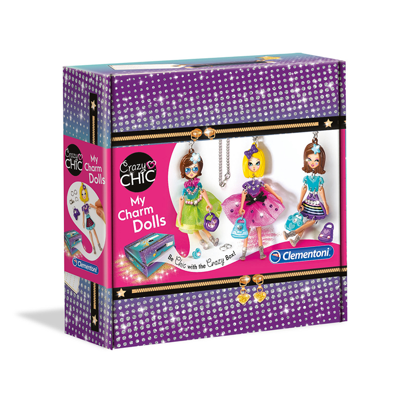 Clementoni - 18587 - Crazy Chic - My Charm Dolls - coffret de bijoux pour filles - loisir créatif, 7 ans et plus - fabriqué en Italie Clementoni - 18587 - Crazy Chic - My Charm Dolls - coffret de bijoux pour filles - loisir créatif, 7 ans et plus - fabriqué en Italie
