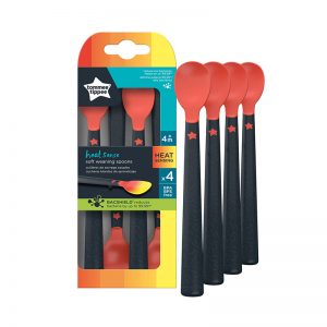 TOMMEE TIPPEE HEAT SENSE SOFT WEANING SPOON X4