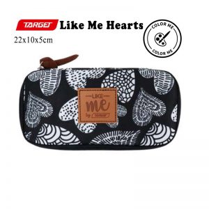 TARGET LIKE ME HEARTS PENCIL CASE COMPACT COLLEGE