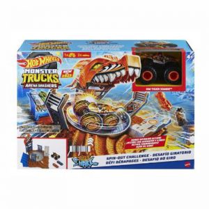 HOT WHEELS MONSTER TRUCK TIGER SHARK SPIN OUT ARENA PLAY SET