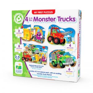THE LEARNING JOURNEY MY FIRST PUZZLE SETS 4-IN-A-BOX PUZZLES - MONSTER TRUCKS