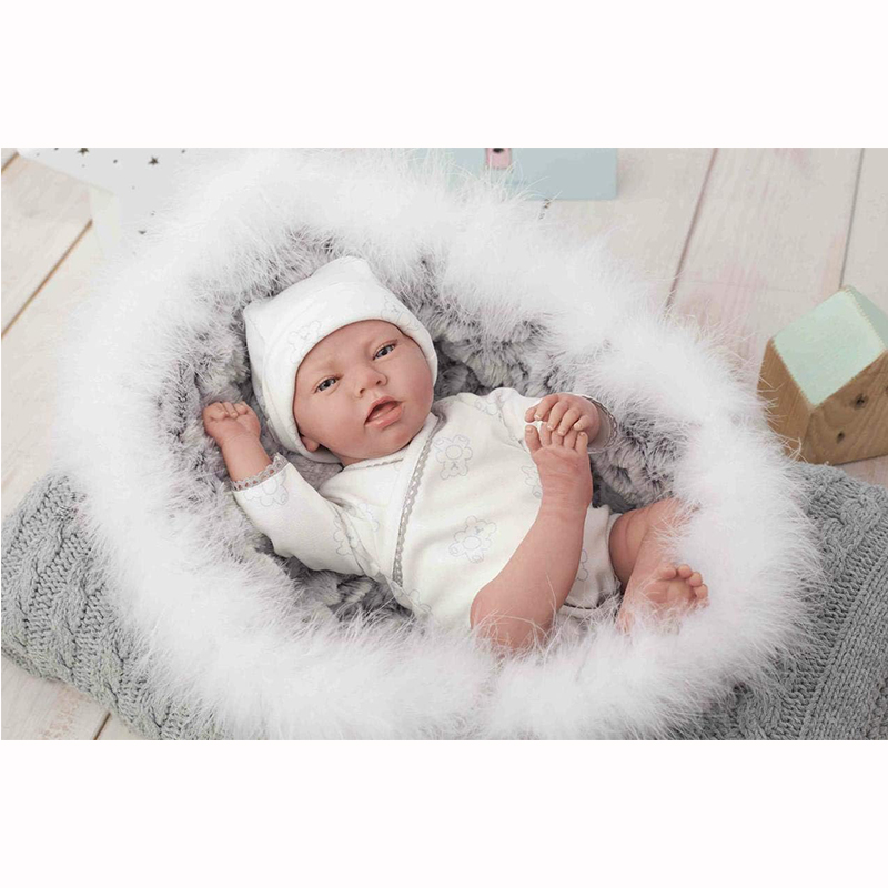 ARIAS REBORN DOLL 40 CM NOEL W/CARRYCOT & SOFT TOY