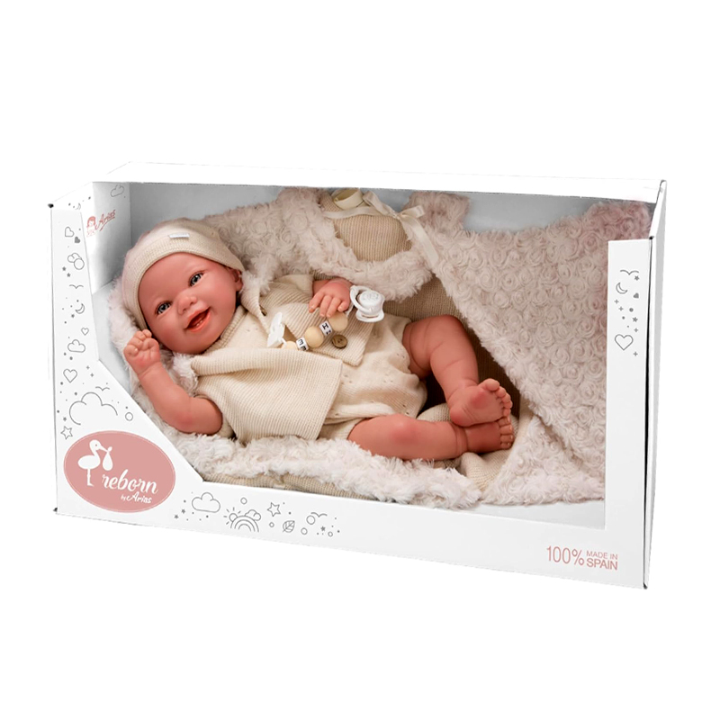 ARIAS REBORN DOLL 45 CM DIEGO W/SLEEPING BAG