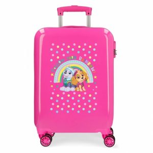 JOUMMA LUGGAGE ABS TROLLEY 55CM 4W PAW PATROL FOLLOW YOUR RAINBOW FUCHIS