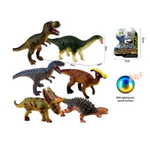 DINOSAURS 20CM 6 ASS WITH LIGHT & SOUND