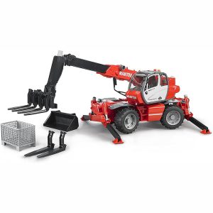 BRUDER MANITOU MRT 2150 WITH MECHANICAL ARM AND ACCESSORIES