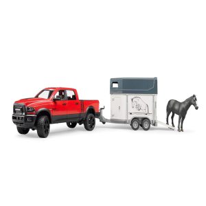 BRUDER RAM 2500 POWER WAGON WITH HORSE TRAILER & HORSE