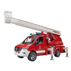 BRUDER MB SPRINTER FIRE BRIGADE FIREFIGHTERS WITH TURNTABLE LADDER