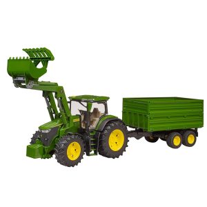 BRUDER JOHN DEERE 7R 350 WITH FRONT LOADER & TANDEMAXIE TIPPING TRAILER