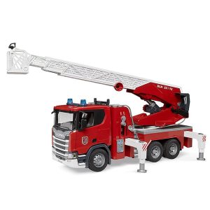 BRUDER SCANIA SUPER 560R FIRE ENGINE WITH LADDER, WATERPUMP & LIGHT & SOUND MODULE