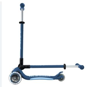 GLOBBER PRIMO FOLDABLE PLUS LIGHTS SCOOTER  - PETROL BLUE/PASTEL BLUE