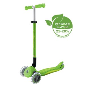 GLOBBER PRIMO FOLDABLE PLUS LIGHTS SCOOTER  - APPLE GREEN/LIME GREEN