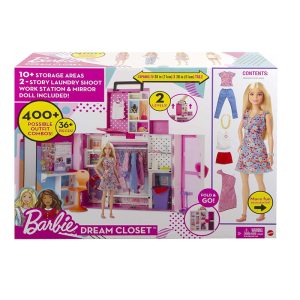BARBIE DOLL & DREAM CLOSET SET WITH CLOTHS AND ACC HGX57