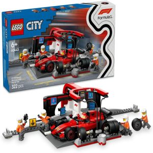 LEGO CITY F1 PIT STOP & PIT CREW WITH FERRARI CAR