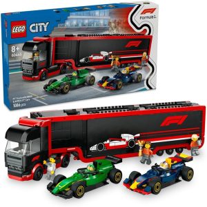 LEGO CITY F1 TRUCK WITH RB20 & AMR24 F1 CARS