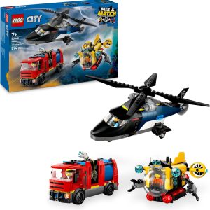 LEGO CITY HELICOPTER , FIRE TRUCK & SUBMARINE REMIX