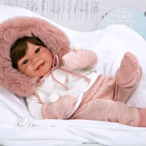 ARIAS ELEGANCE 45 CM ZOE PINK W/ MITTENS W/ HAIR WEIGHTED DOLLS