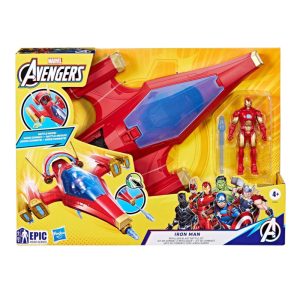 IRON MAN AVN EPIC HERO ACTION FIG SET, IRON MAN REPULSOR BLAST BATTLE JET