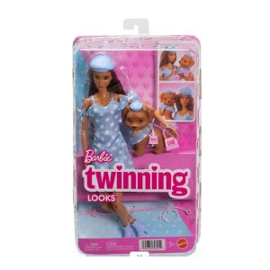 BARBIE TWINNING FASHION DOLL WITH PET DOG