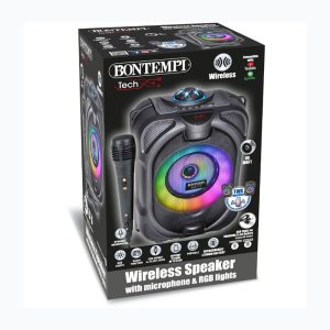 BONTEMPI Wireless speaker with dynamic microphone & RGB lights