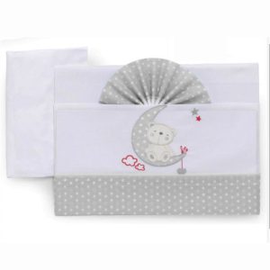 ITALBABY 3 PIECE COT SHEET SET MOON GREY