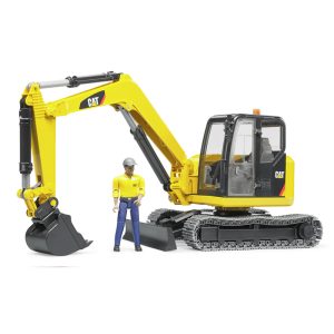 BRUDER CAT MINI EXCAVATOR WITH WORKER