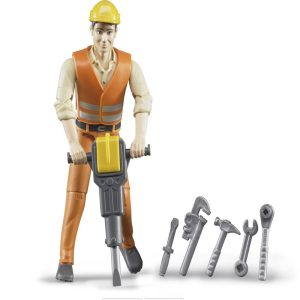 BRUDER CONSTRUCTION WORKER & ACCESSORIES