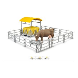 BRUDER HAY RACK WITH FENCES & TROUGH