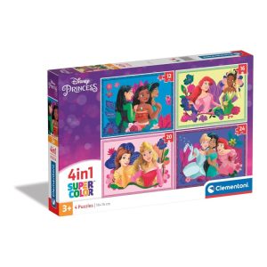 CLEMENTONI PUZZLE 4 IN 1 DISNEY PRINCESS