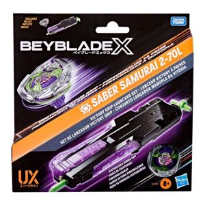 G1862 BEYBLADE X SABER SAMURAI 2-70L LAUNCHER + TOP